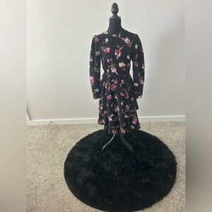 Who What Wear Black and Pink Floral Dress